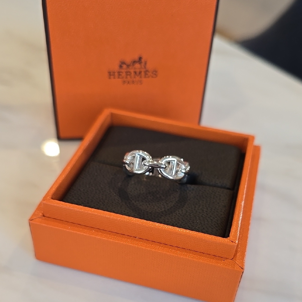 Hermès Chaine D'Ancre Enchanee Silver Ring Small